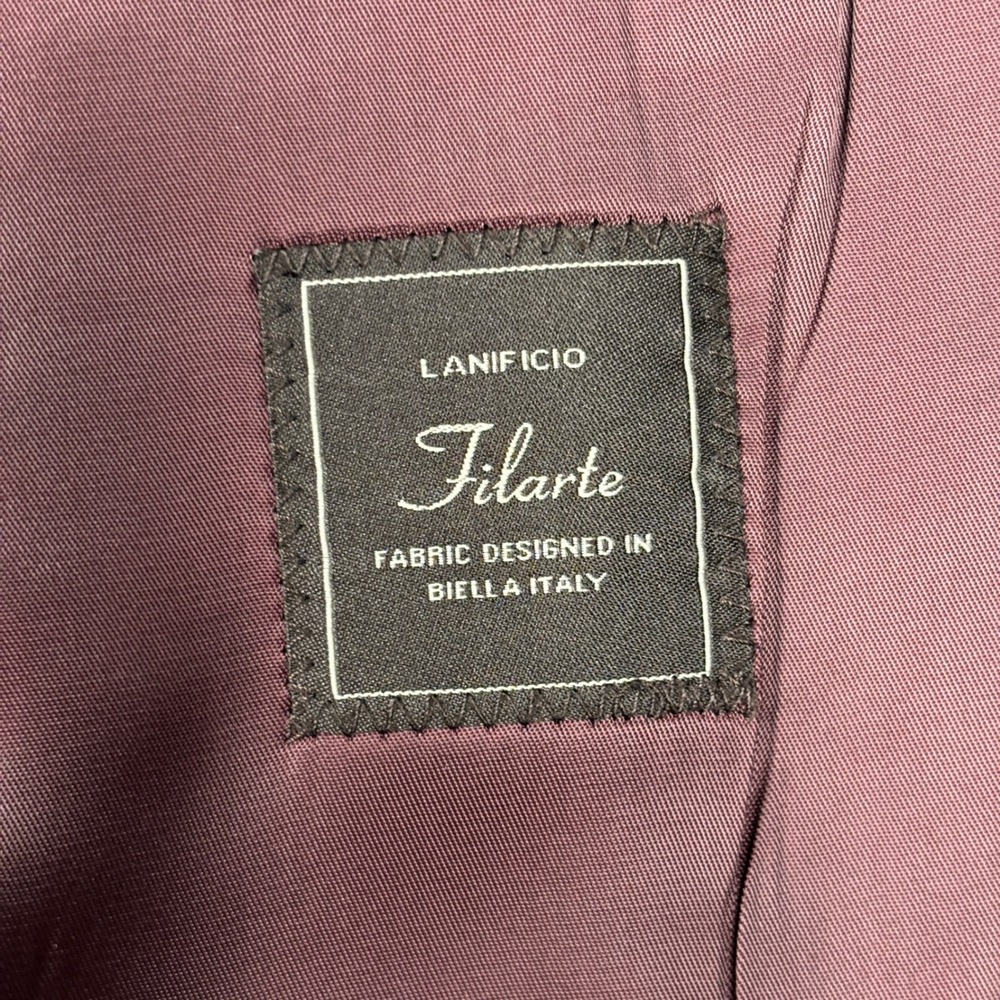 Paul Betenly Blazer 52R Windowpane Plaid Charcoal Wool Lanificio Filarte - Picture 8 of 15